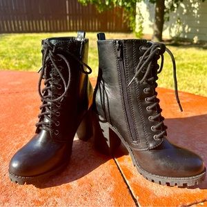 Heeled Combat Ankle Boots